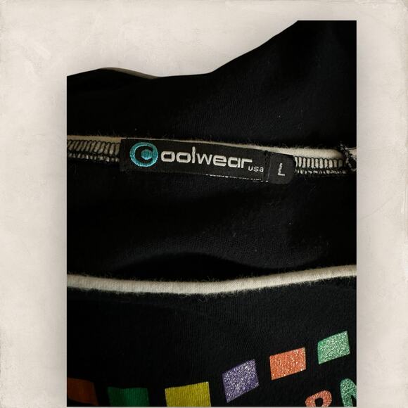 Y2K Baby Tee Vintage T-Shirt Charms Blow Pop Candy Black Rainbow Cherry Medium - Picture 3 of 3